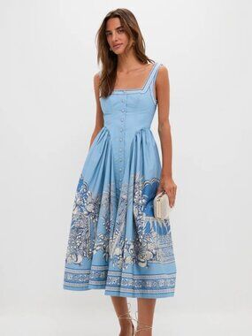 knee length dresses for ladies Alemais Women's Sea Midi Dress – Saint Bernard main image 1